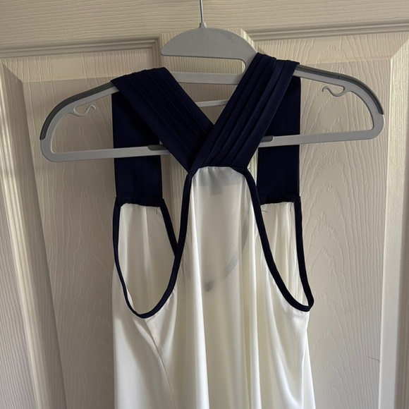 Blue Rain Navy and White Sleeveless Blouse - Picture 3 of 3